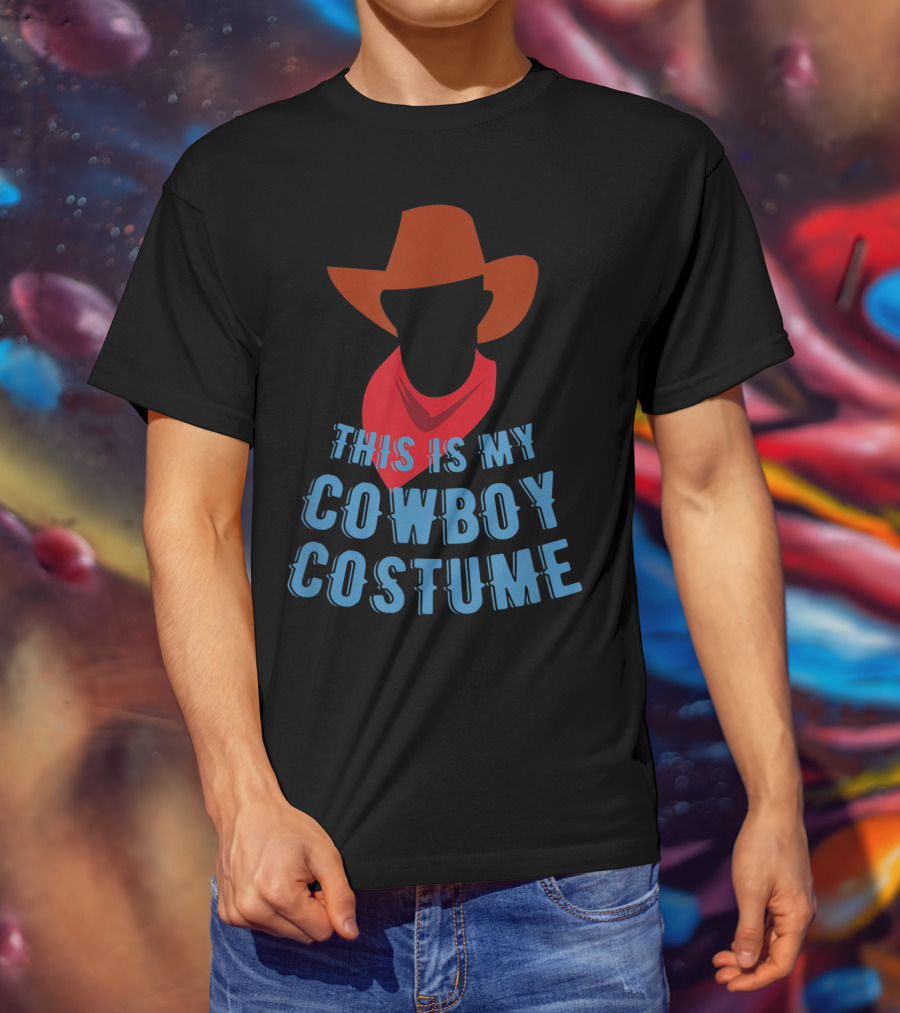 This Is My Cowboy Costume Funny Cowboy Hat Kids Western T-Shirt
