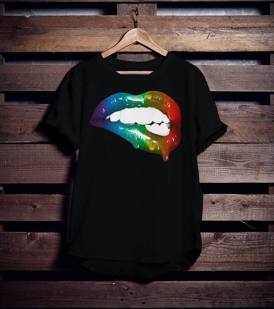 Rainbow Lips Cute Artful Makeup Addicts Lipstick Fashion Trends T-Shirt