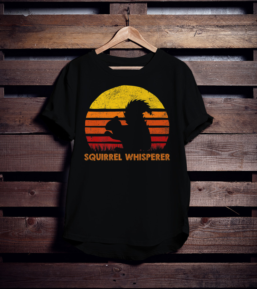 Squirrel Whisperer Sunset Retro T-Shirt