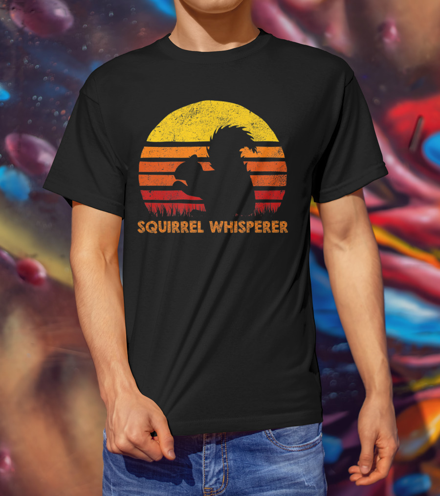 Squirrel Whisperer Sunset Retro T-Shirt