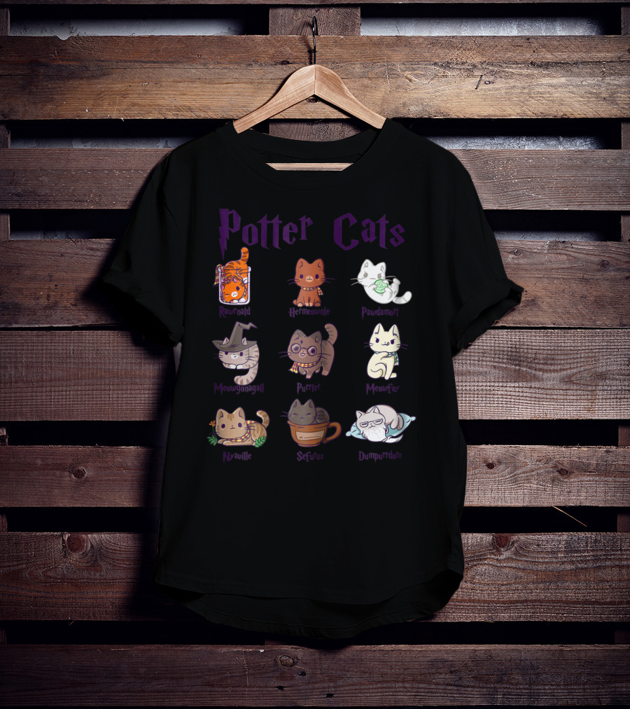 Potter Cats Resnwold Hermiawnie Puurfin Purrdamentor Minervagcatl Severine Dumblepurr Kitten T-Shirt