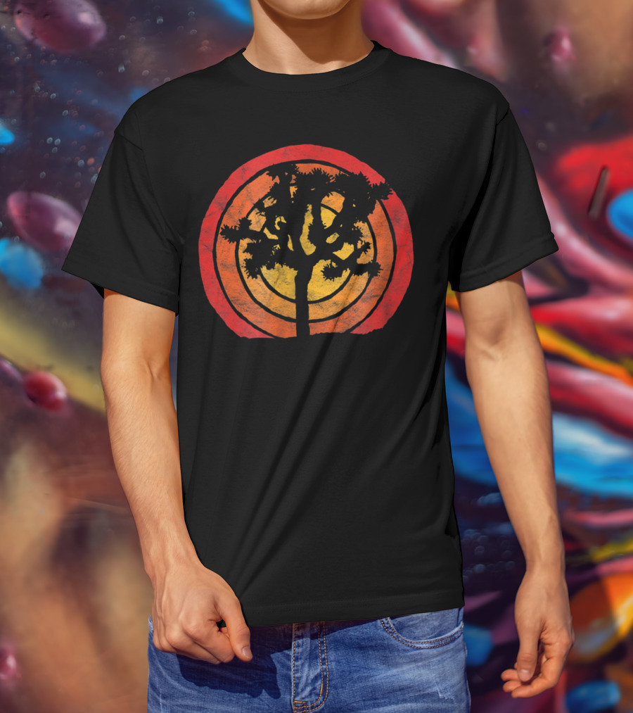 Retro Sun Joshua Tree Silhouette Vintage Sunset T-Shirt