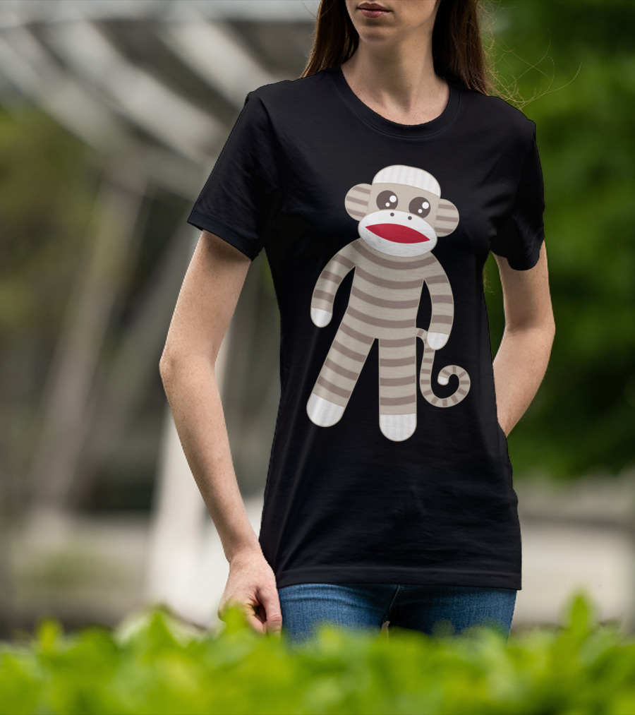 Cute Classic Striped Sock Monkey Toy T-Shirt