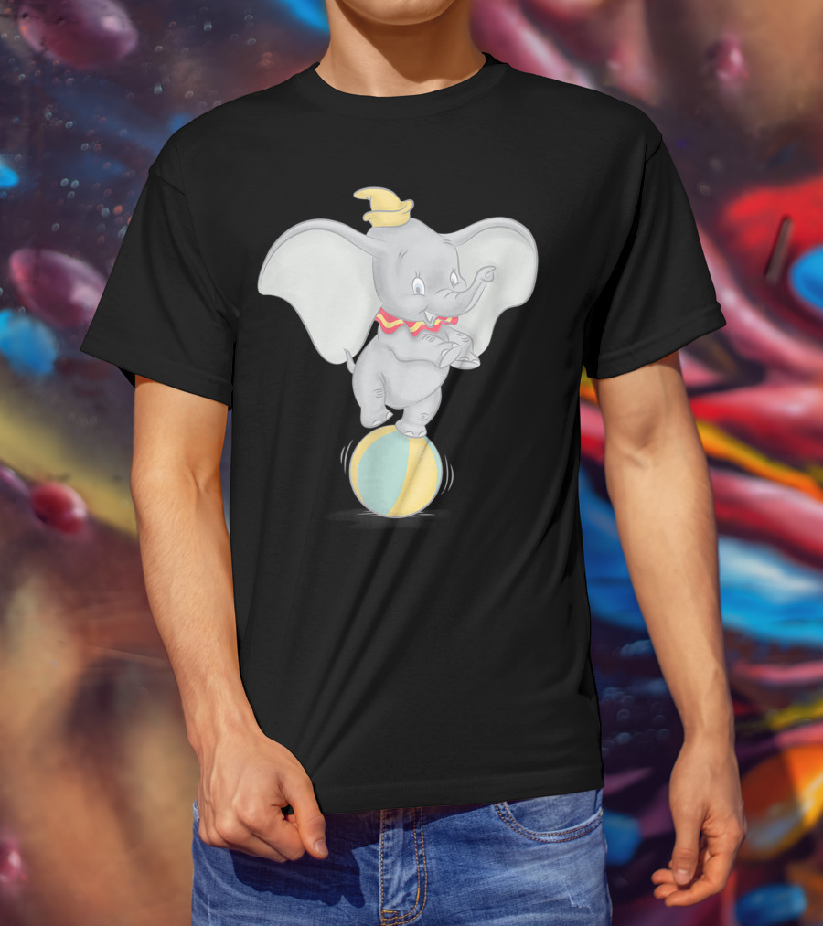 Disney Dumbo Balancing On Ball Watercolor T-Shirt