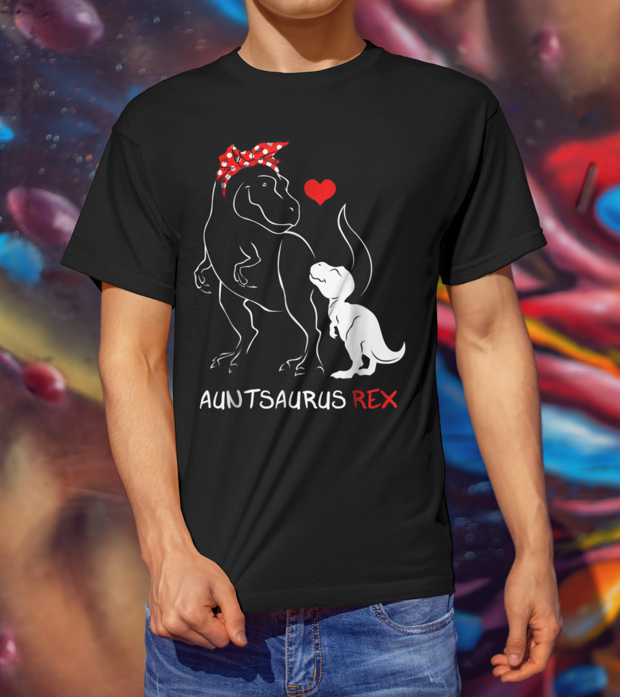 Auntsaurus Rex Dinosaur Family Love T-Shirt