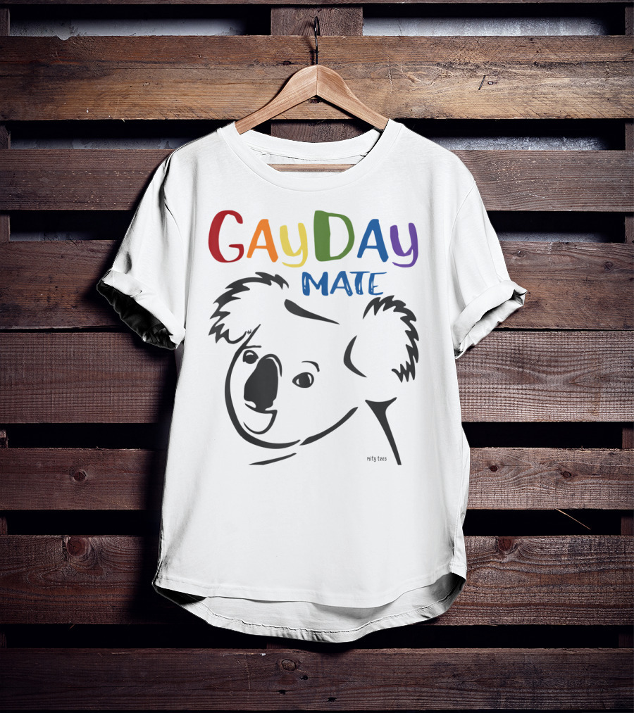 Australian Rainbow Koala Gay Day Mate Greeting T-Shirt