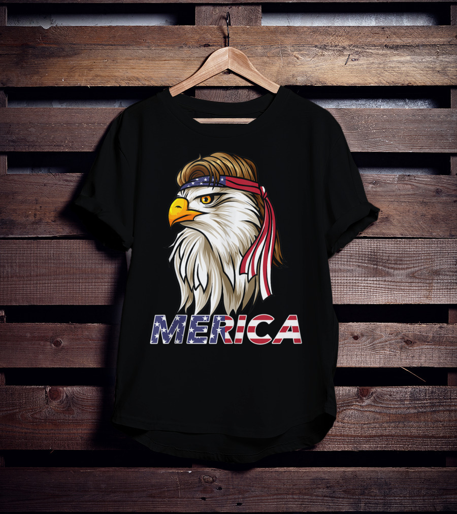 Bald Eagle Mullet Bandana Merica USA T-Shirt