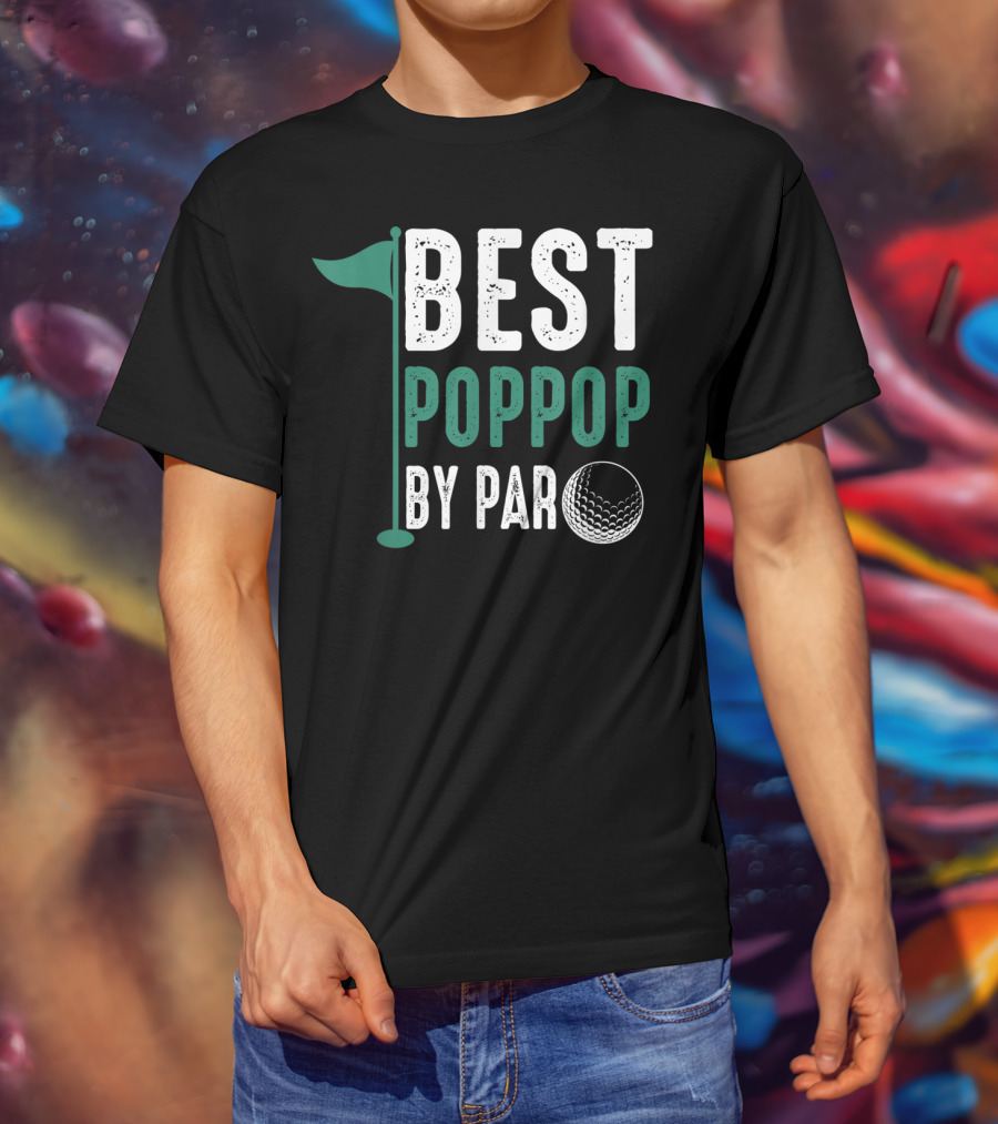 Best Poppop By Par Father's Day Golf Flag T-Shirt