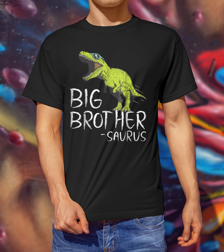 Big Brother Saurus Dinosaur With Sunglasses T-Shirt