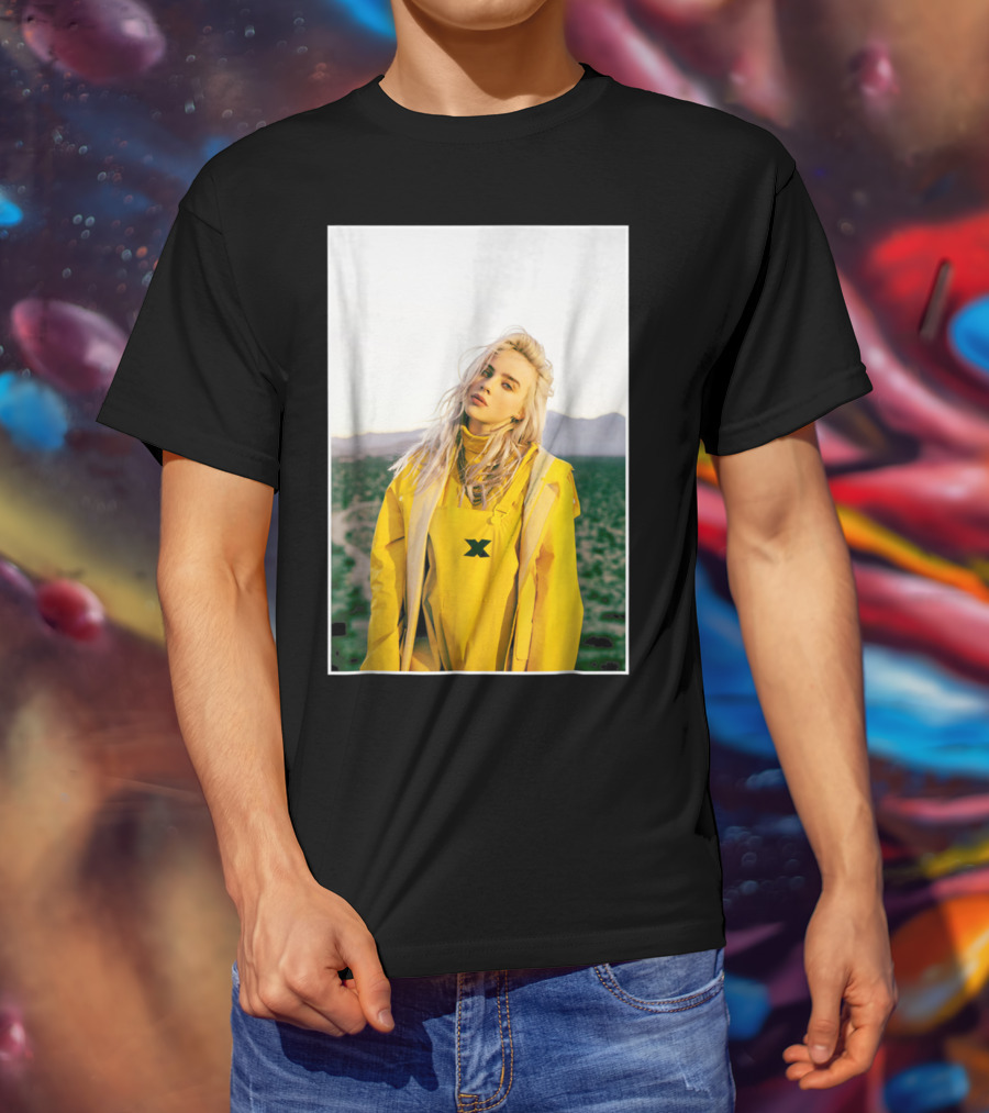 Billie Eilish Yellow Outfit Desert Photo T-Shirt