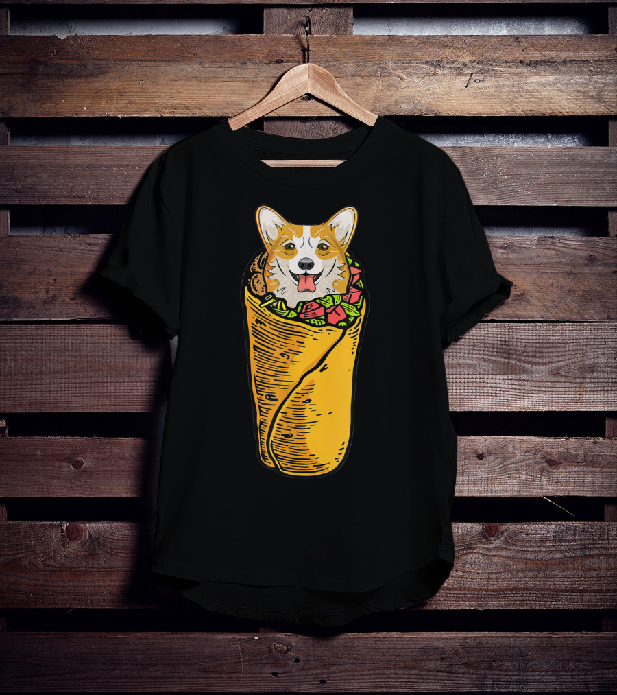 Cinco De Mayo Corgi In Burrito Mexican Food T-Shirt