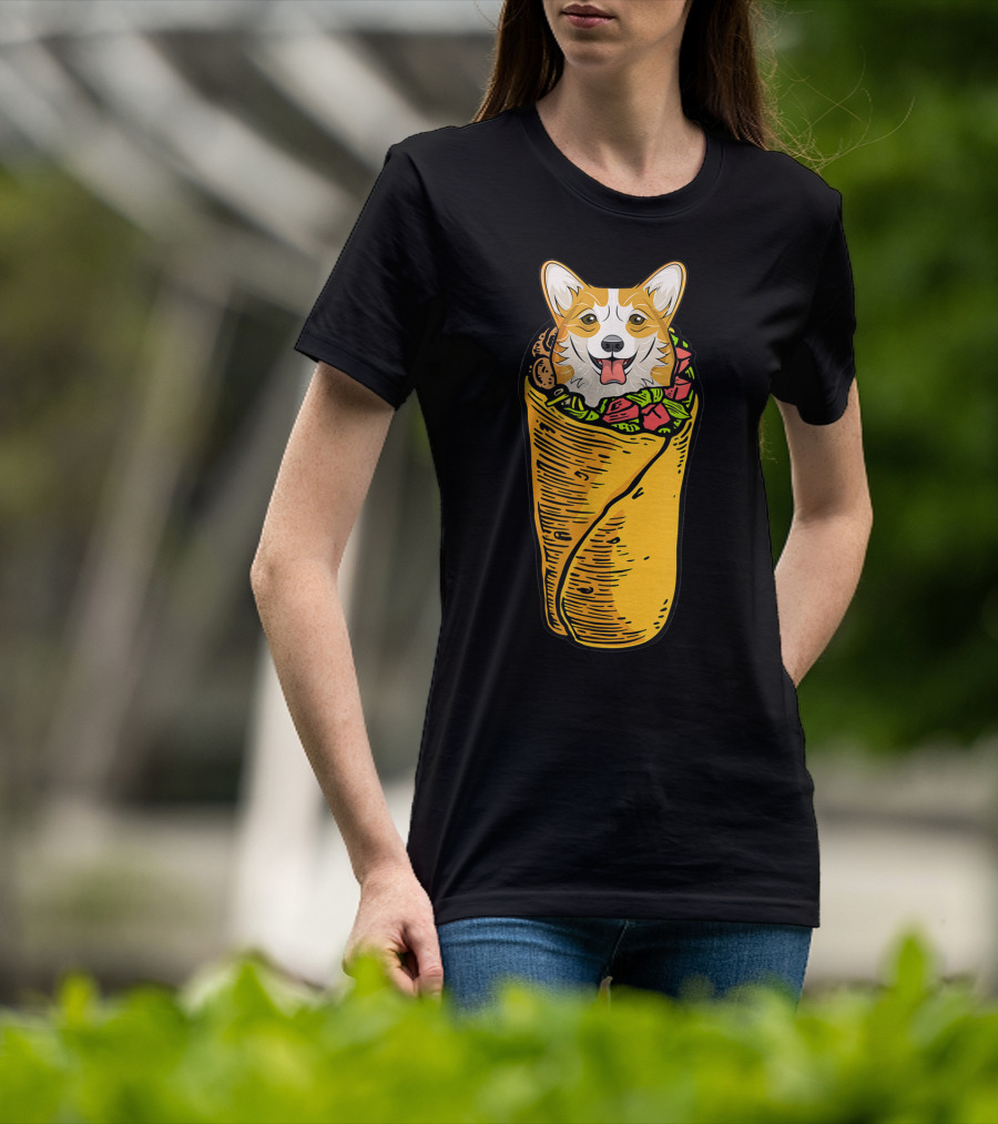 Cinco De Mayo Corgi In Burrito Mexican Food T-Shirt