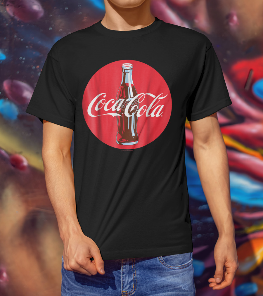 Coca Cola Classic Glass Bottle Red Circle T-Shirt