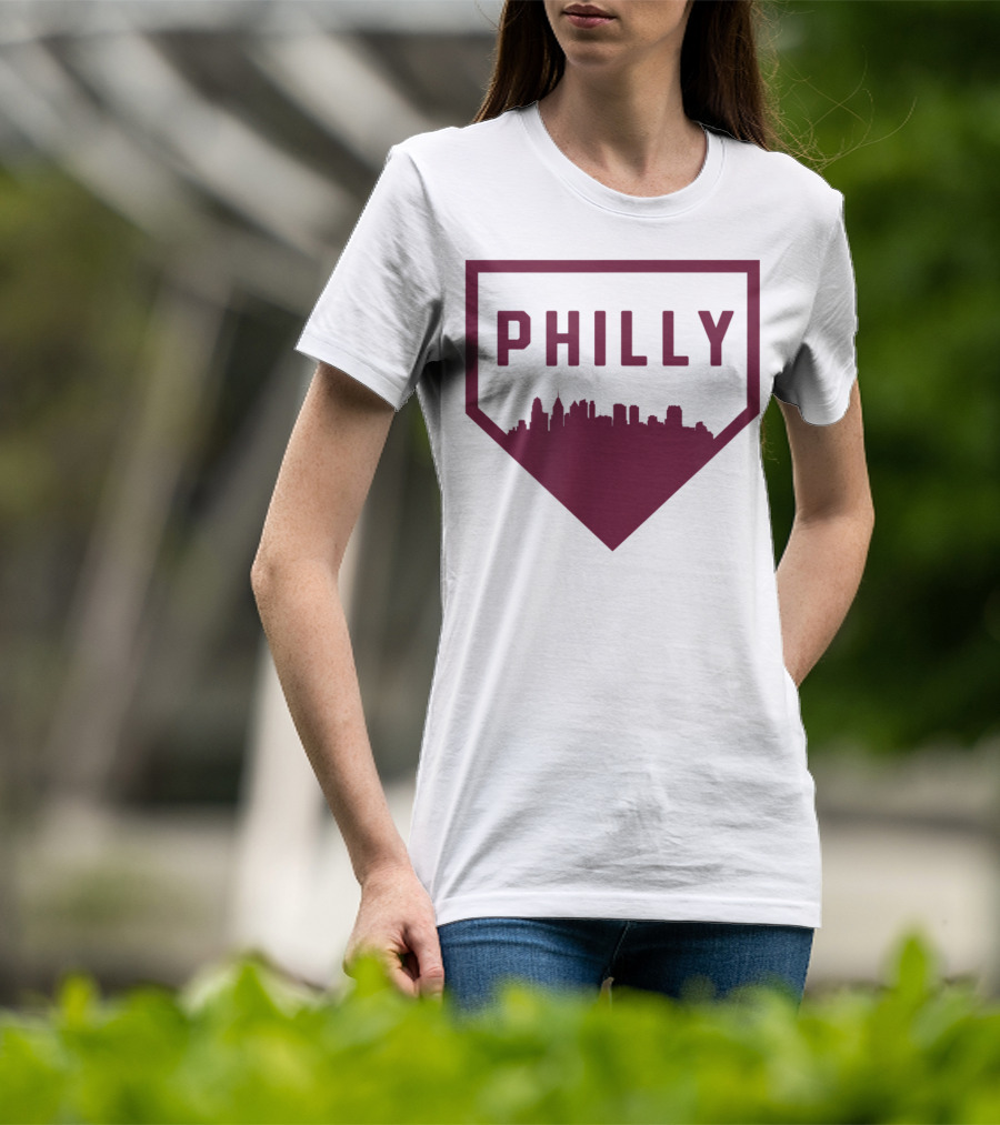 Philly Baseball Home Plate Skyline T-Shirt