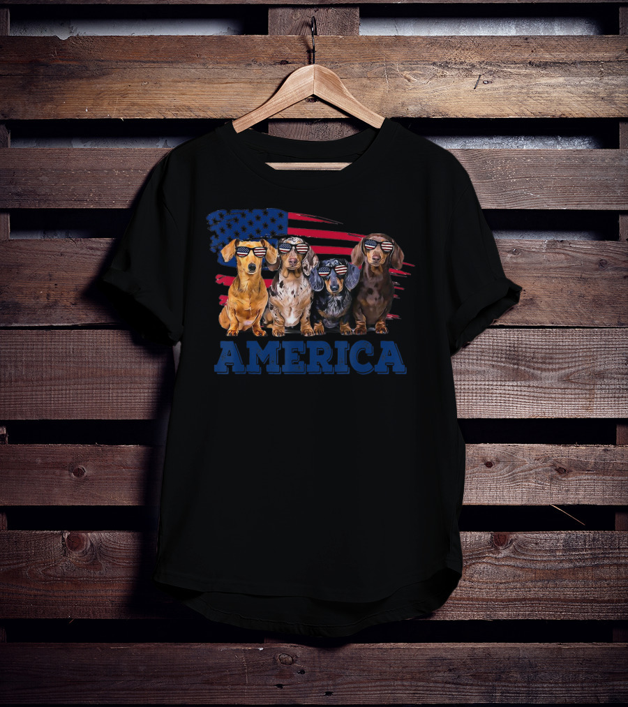 America Dachshund Breed Dog Flag Patriot T-Shirt