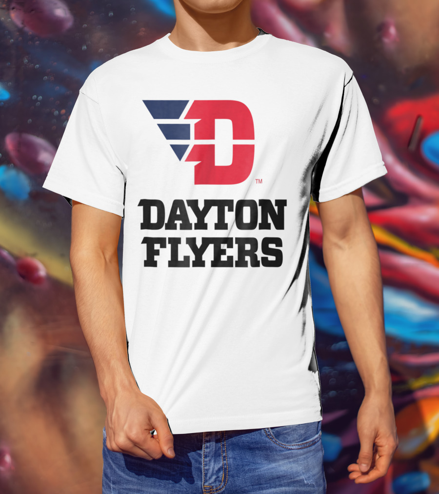 Dayton Flyers Logo University D Red Blue T-Shirt