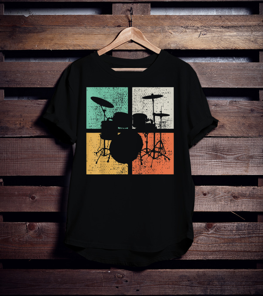 Drummer Drumline Drumset Retro Drum Kit T-Shirt