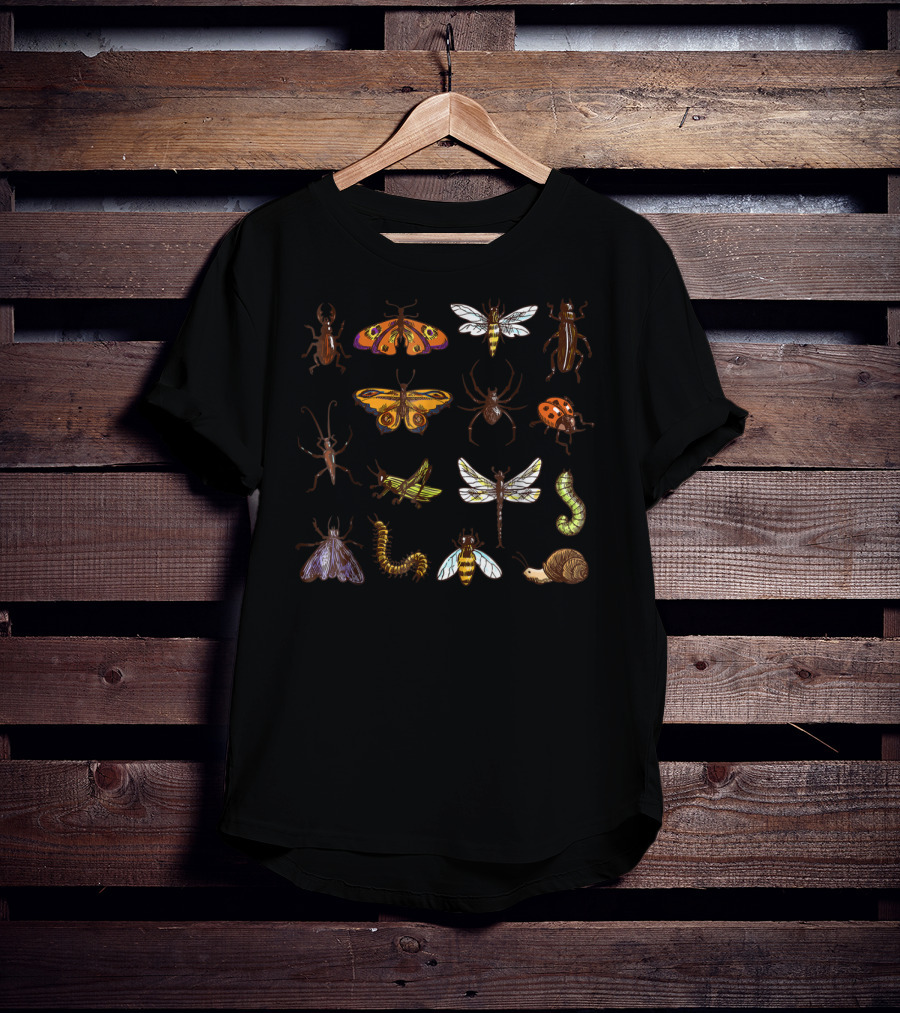 Entomology Collection Of Insects Including Moths, Bees, And Ladybugs T-Shirt