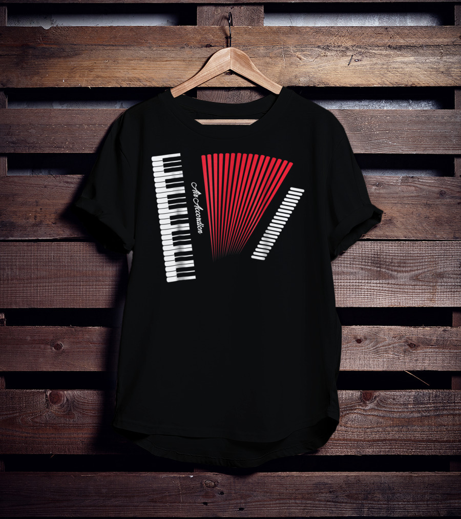 Air Accordion Funny Instrumental Player Music T-Shirt