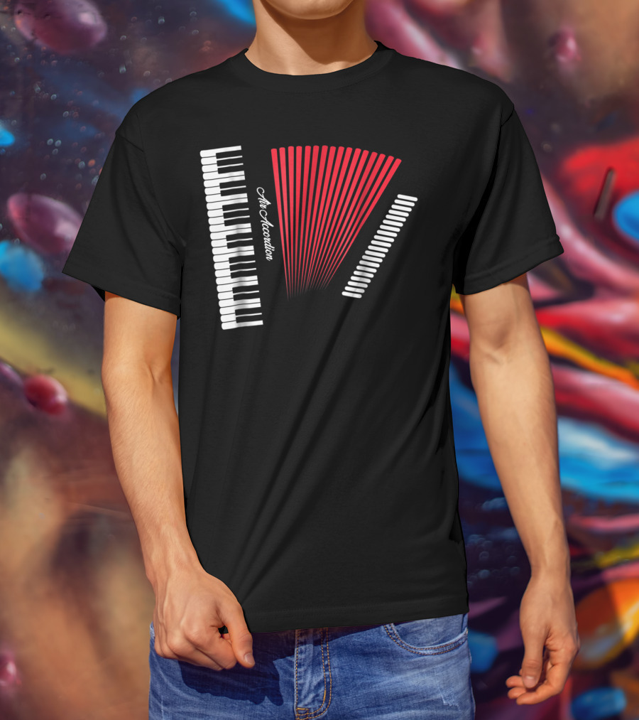 Air Accordion Funny Instrumental Player Music T-Shirt