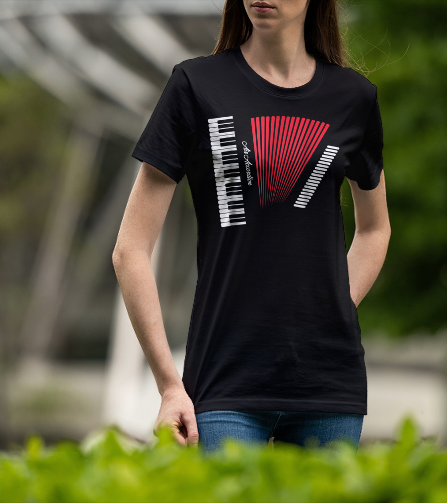 Air Accordion Funny Instrumental Player Music T-Shirt