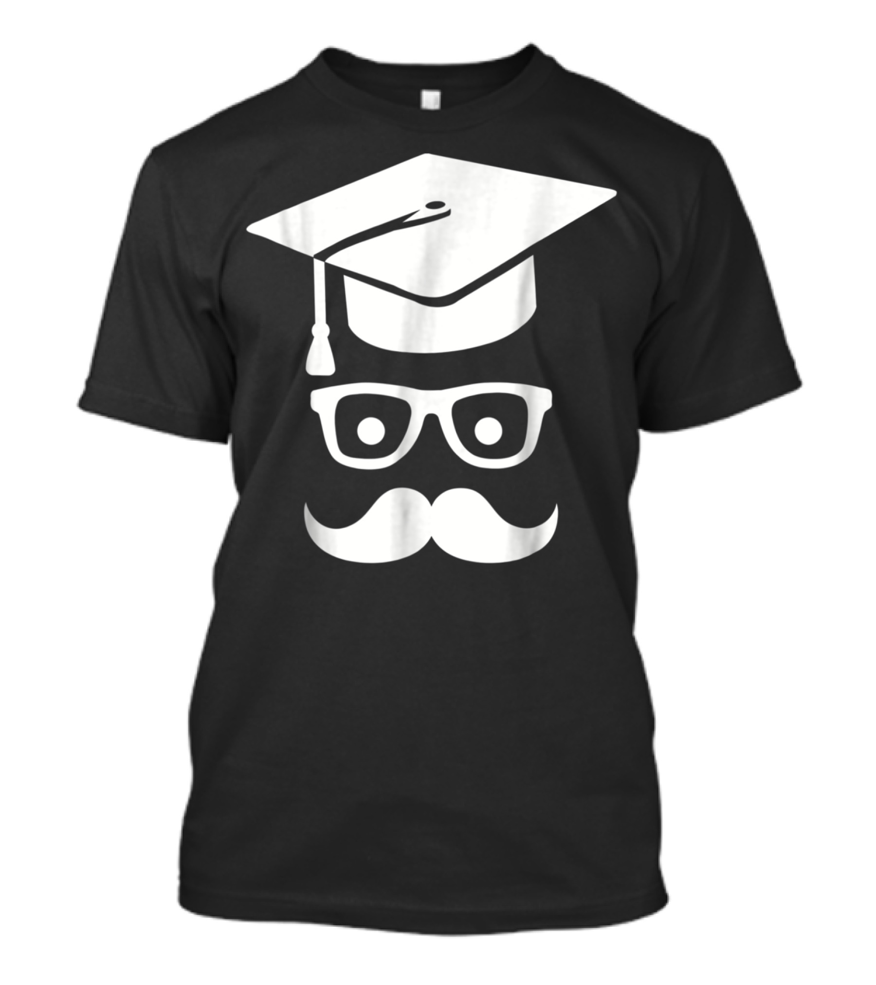 Graduation Smiley Mustache With Glasses And Cap T-Shirt