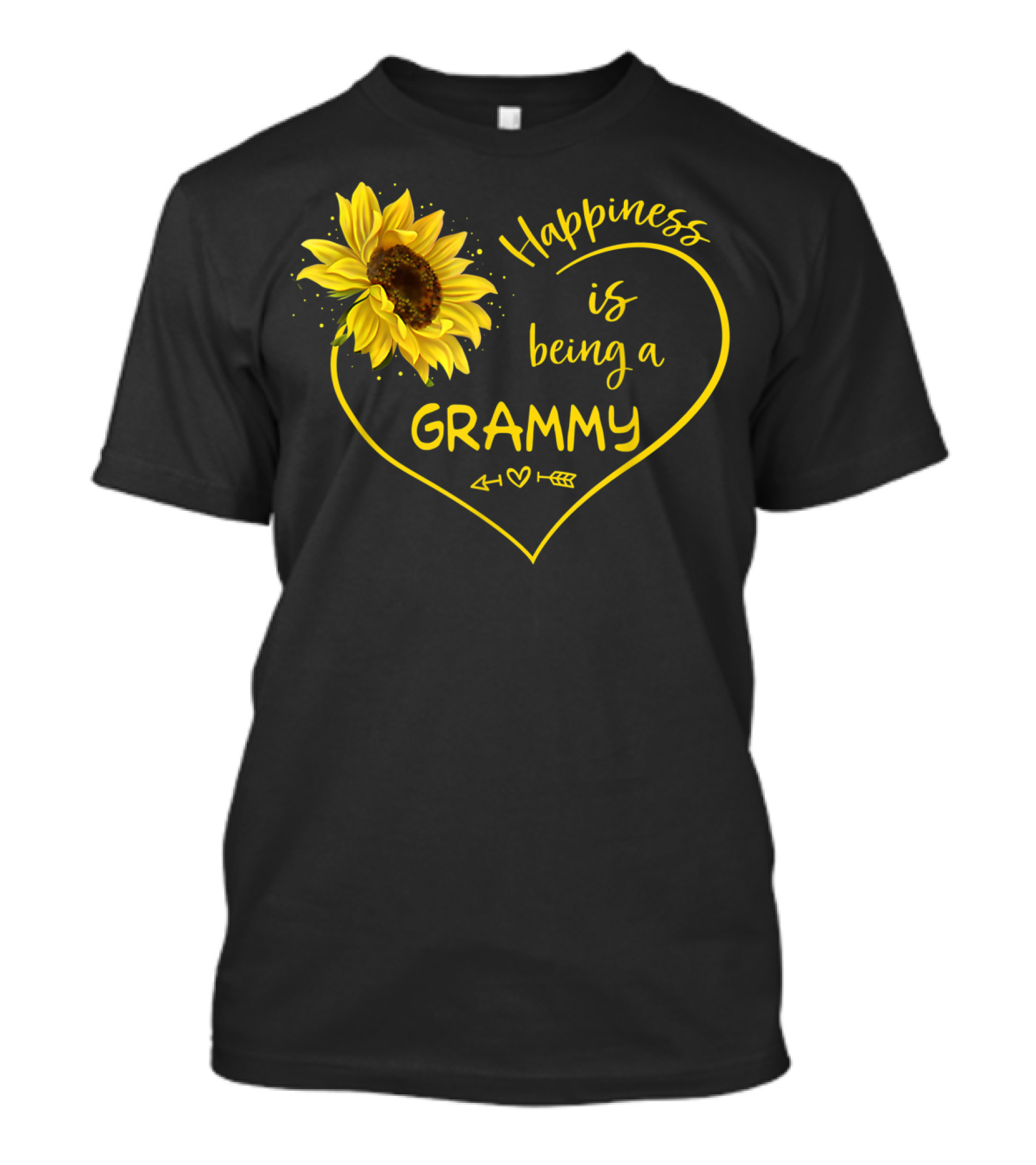 Happiness Is Being A Grammy Sunflower Heart With Arrow T-Shirt