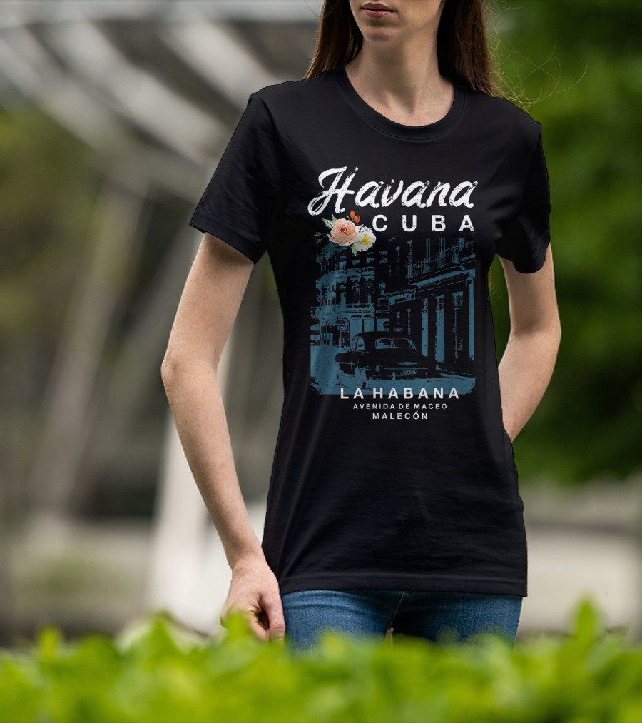 Havana Cuba La Habana Avenida De Maceo Malecón Vintage Travel T-Shirt