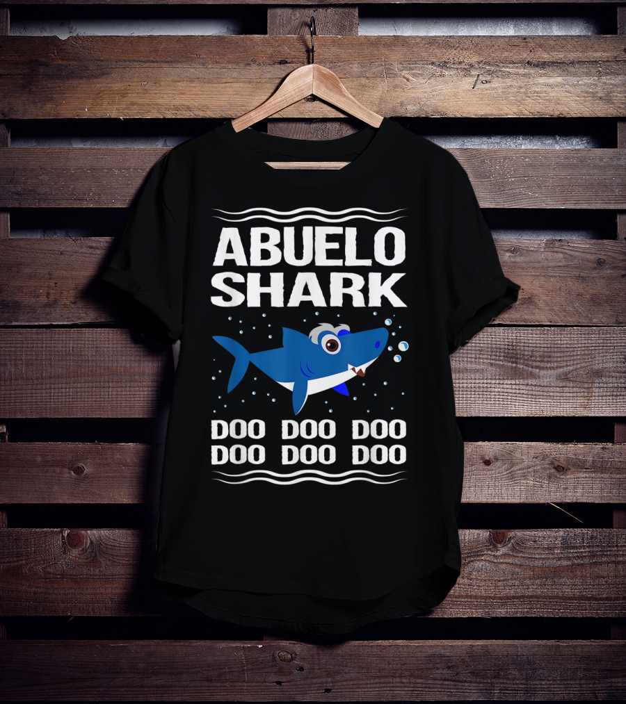 Abuelo Shark Doo Doo Doo Song Meme Grandpa Shark With Bubbles T-Shirt