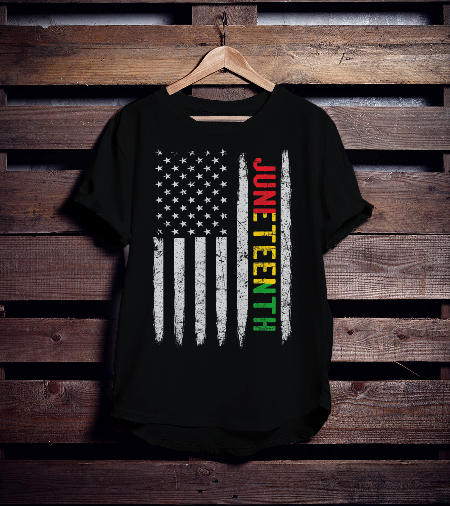 African American Flag Black History Juneteenth Stripes Patriotic Colors T-Shirt