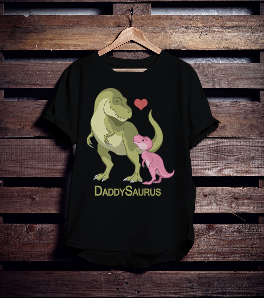 DaddySaurus Rex Father Baby Girl Dinosaurs Heart T-Shirt