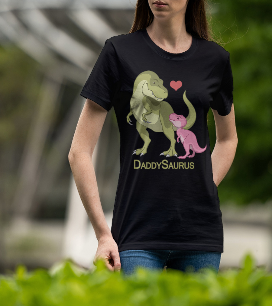 DaddySaurus Rex Father Baby Girl Dinosaurs Heart T-Shirt