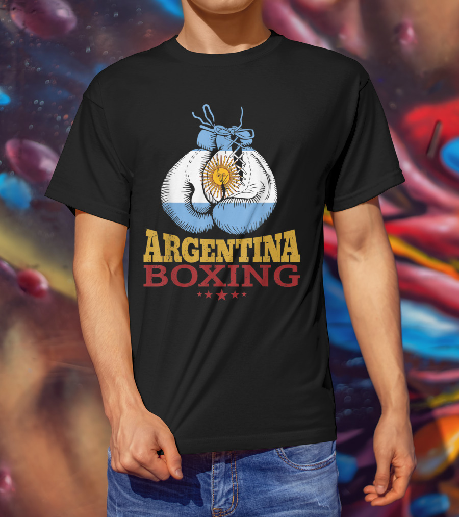 Argentina Boxing Gloves Flag Pride T-Shirt
