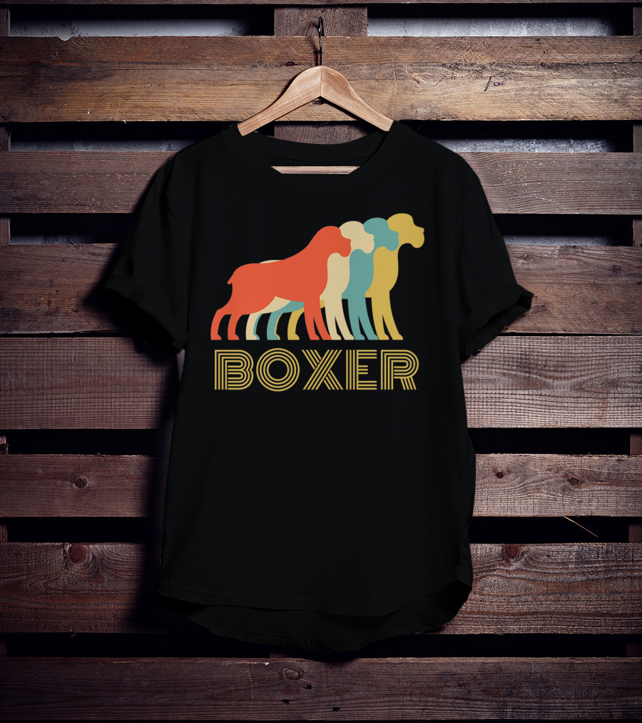 Boxer Dog Breed Vintage Colorful T-Shirt