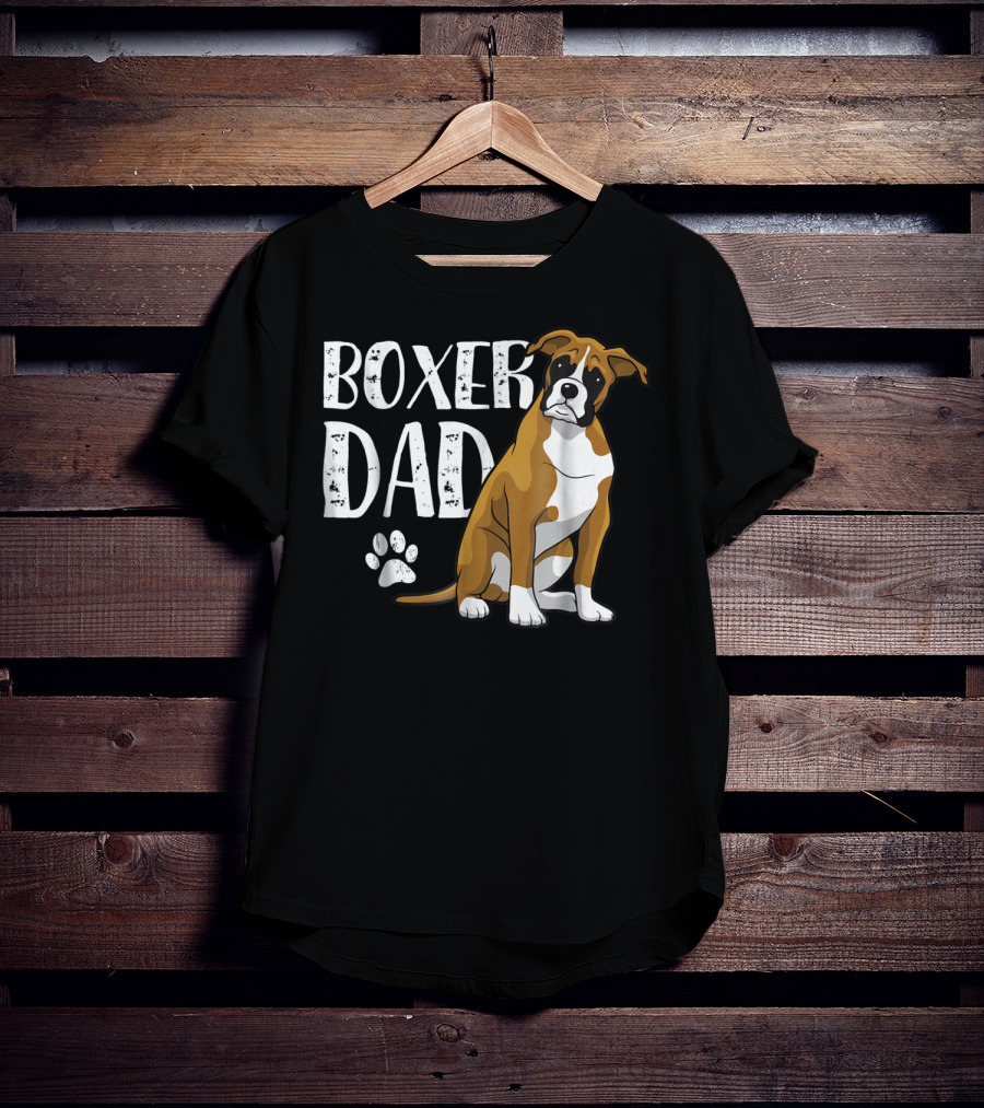Boxer Dad Dog Paw T-Shirt