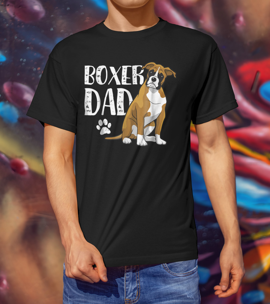 Boxer Dad Dog Paw T-Shirt