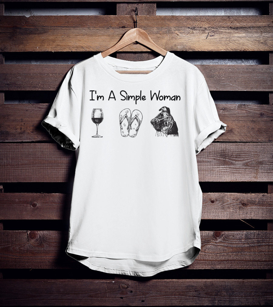 I'm A Simple Woman Wine Flip Flops Boxer T-Shirt