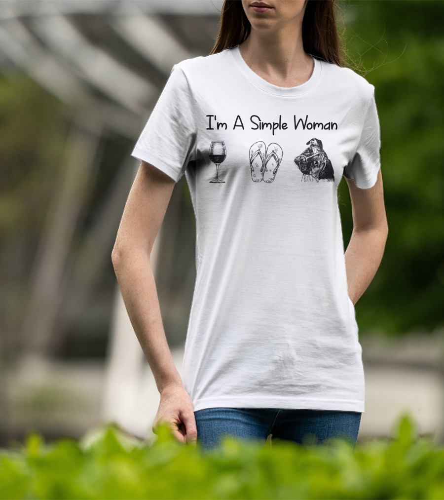 I'm A Simple Woman Wine Flip Flops Boxer T-Shirt