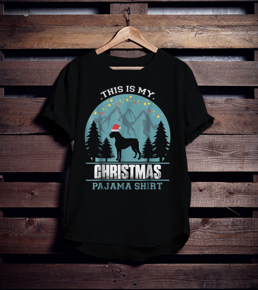 This Is My Christmas Pajama Shirt Boxer Dog T-Shirt