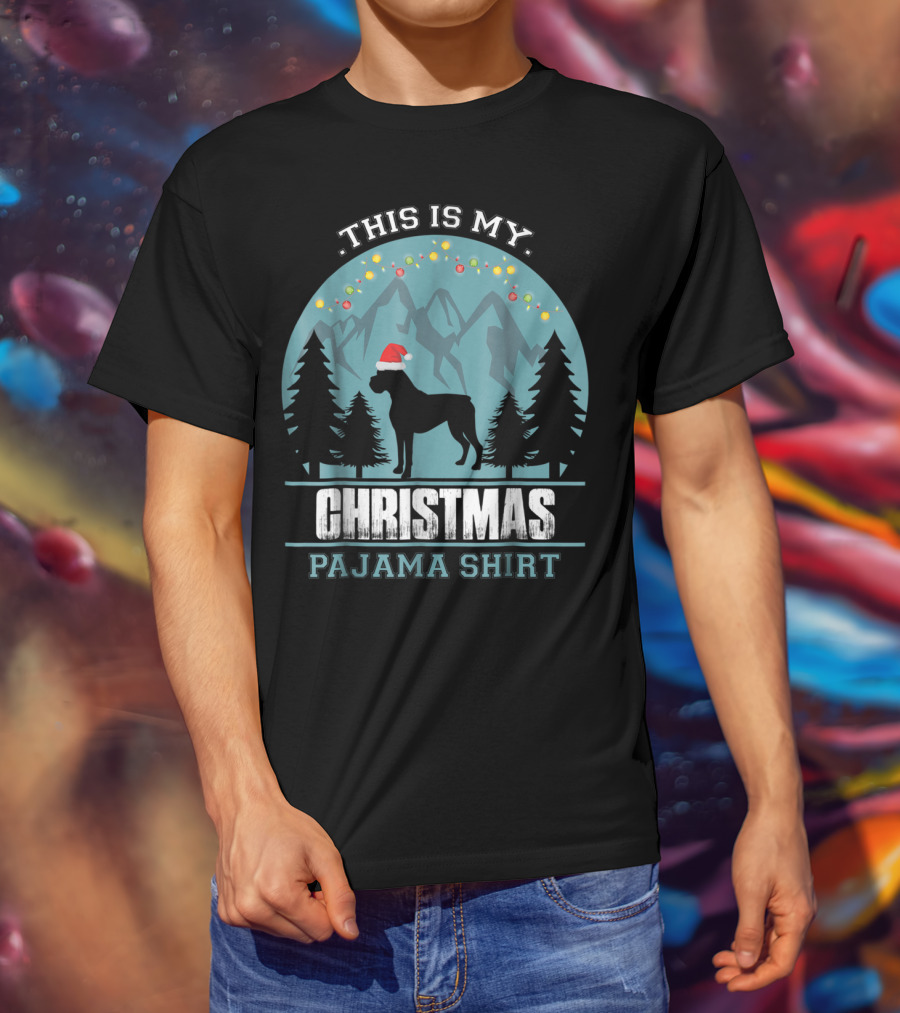 This Is My Christmas Pajama Shirt Boxer Dog T-Shirt