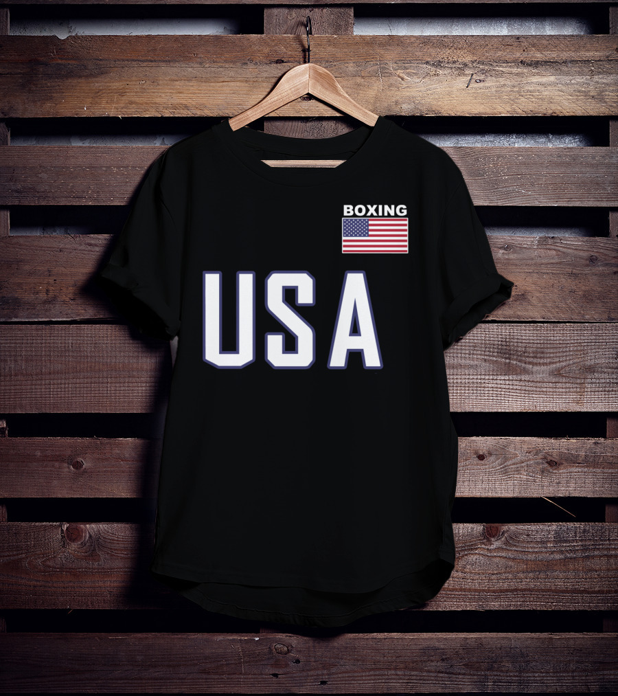 USA Flag Boxing Jacket With Pocket Equipment Theme For Boxer T-Shirt