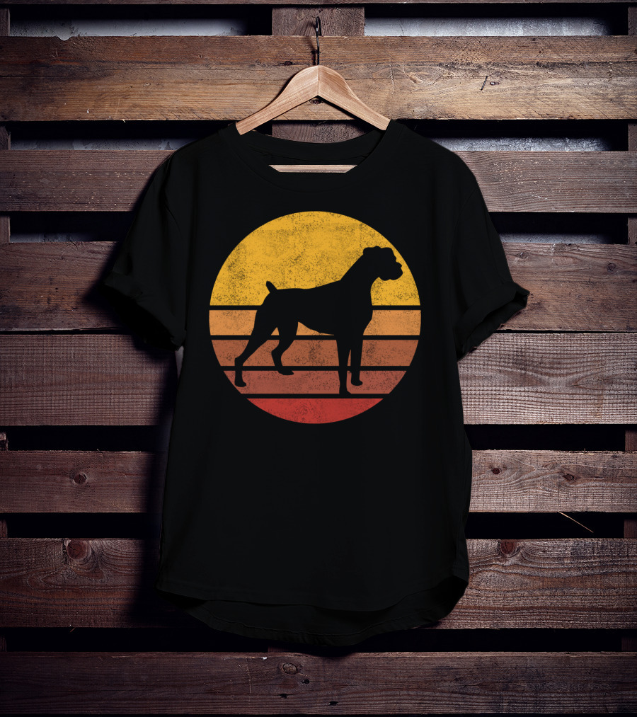 Vintage Sunset Boxer Dog T-Shirt