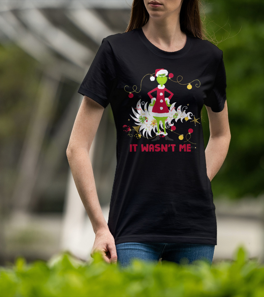Drseuss The Grinch It Wasn't Me Santa Outfit Holiday Whimsy T-Shirt