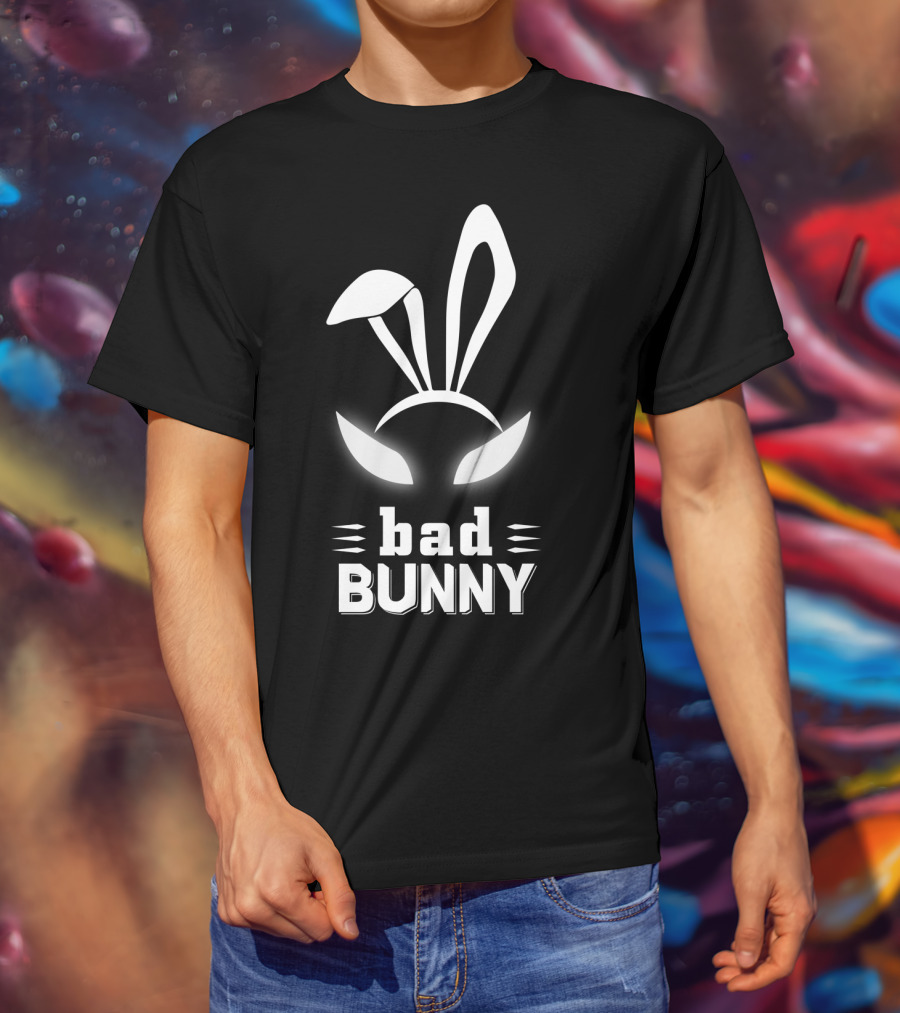 Bad Bunny Custom Cute And Funny Bunny Ears T-Shirt
