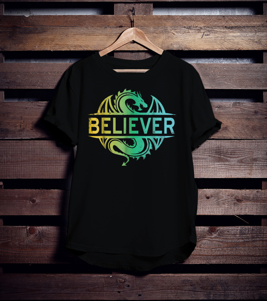Believer Dragon Gradient Circle T-Shirt