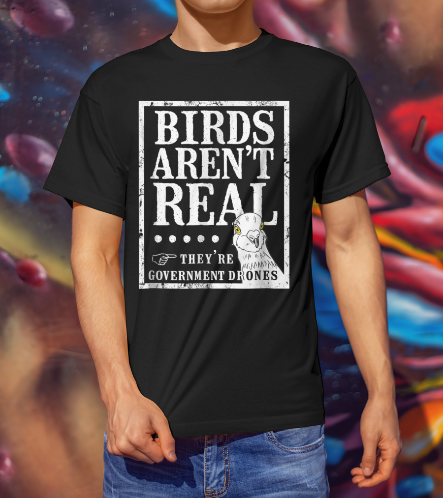 Birds Aren't Real They're Government Drones Meme T-Shirt