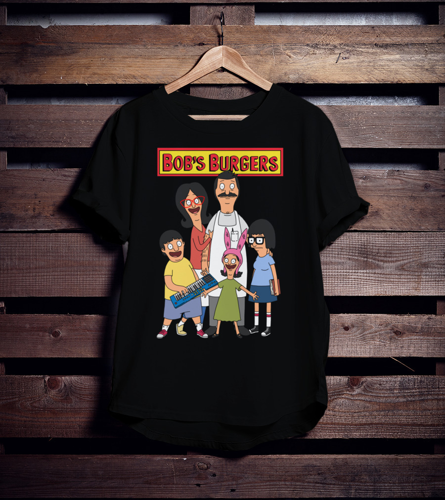 Bob's Burgers Animated Family Group With Bob Linda Tina Gene Louise T-Shirt