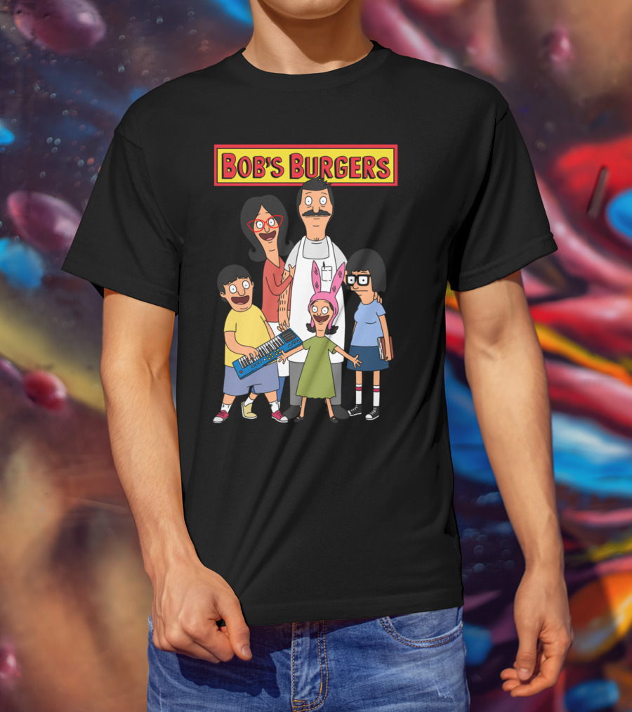 Bob's Burgers Animated Family Group With Bob Linda Tina Gene Louise T-Shirt