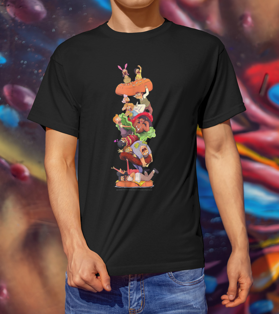 Bob's Burgers Family Stack Burger Tower T-Shirt