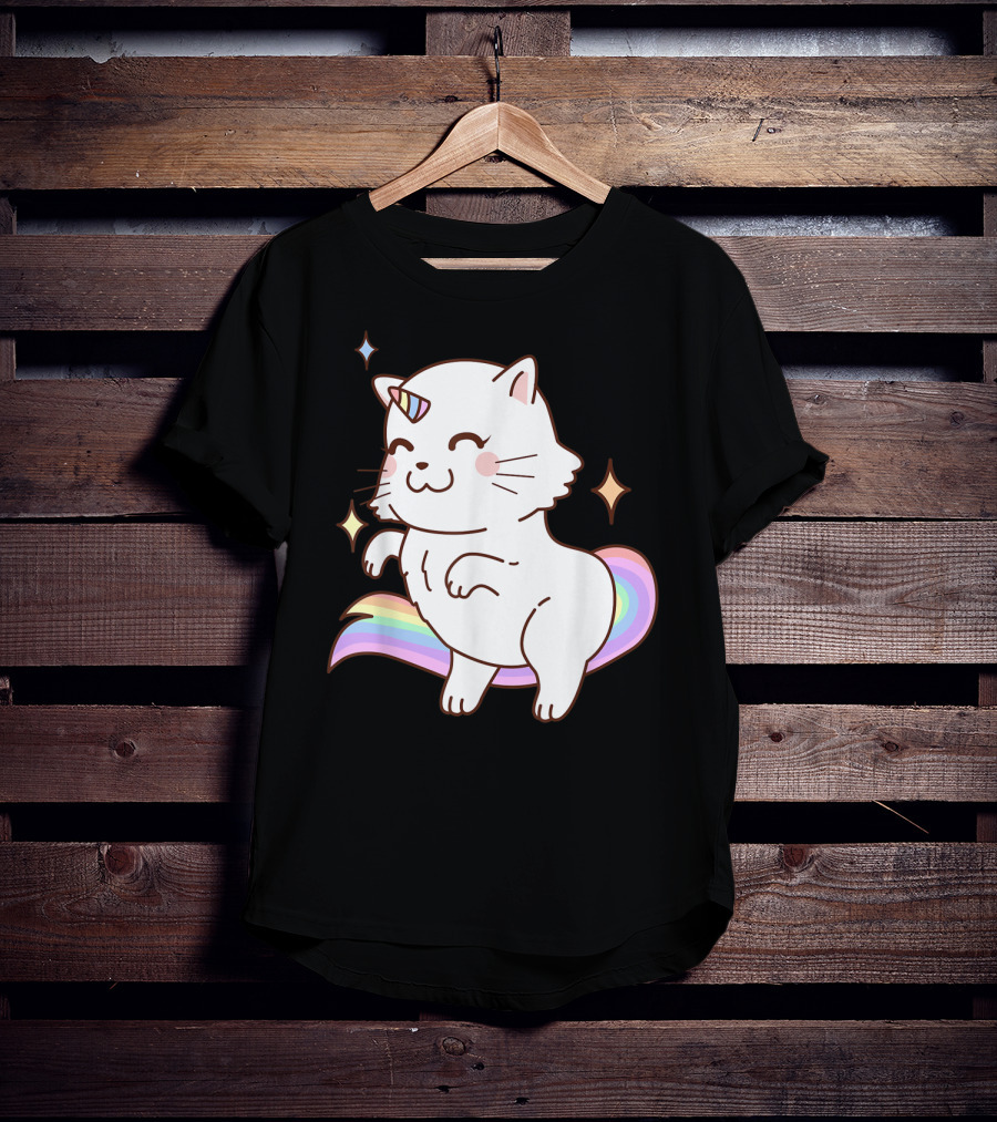 Caticorn Rainbow Cat Kittycorn Unicorn Kawaii Sparkles T-Shirt